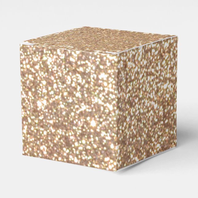 Bright Copper Glitter Sparkles Favor Box (Front Side)