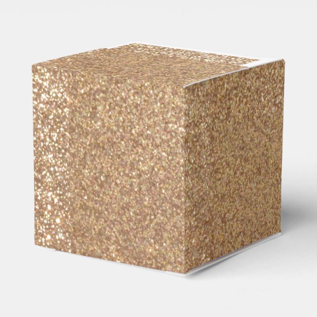 Bright Copper Glitter Sparkles Favor Boxes (Back Side)