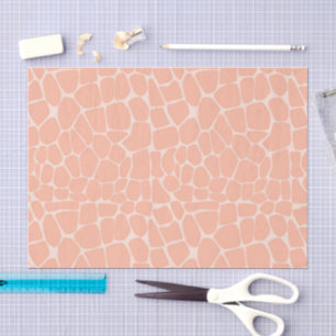 Bright Coral Peach Cream Giraffe Spot Decoupage Tissue Paper