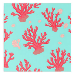 Bright Coral Teal Ocean Simple Nautical Summer Acrylic Print