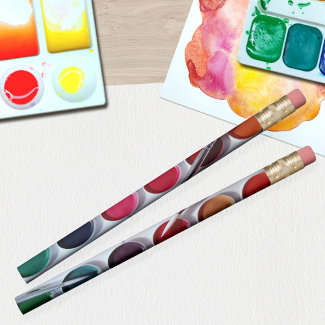 Bright Coroful Watercolor Paint Pallet Pencil