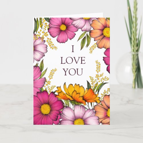 Bright Cosmos _ I Love You _ Valentines Day Holiday Card