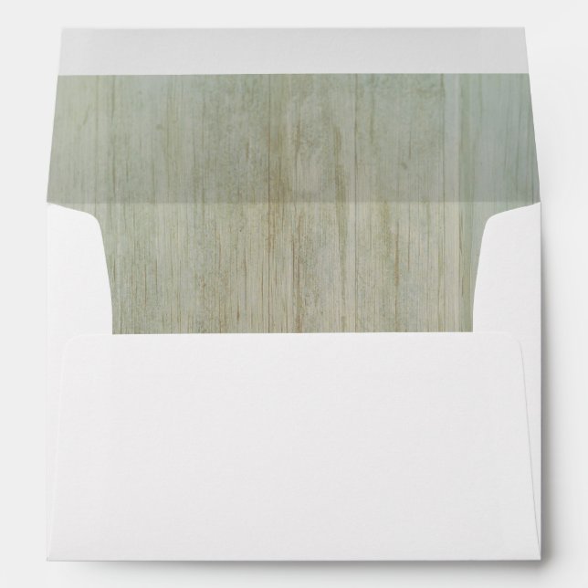 Bright Country Rustic Wood Barn Wedding Envelope (Back (Bottom))