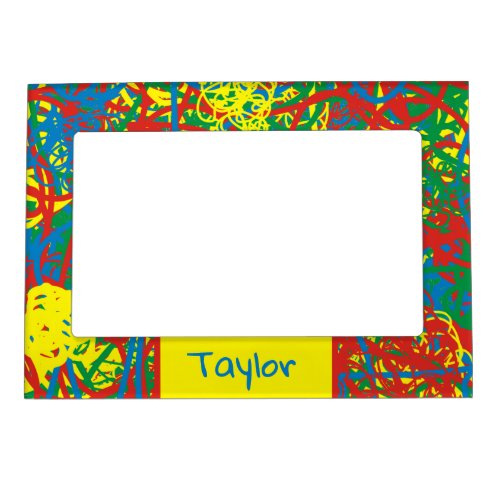 Bright Crayon Colors Name Red Yellow Blue Green Magnetic Frame