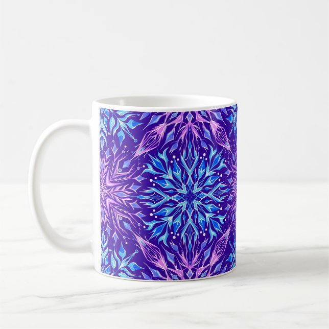 Bright crystal snowflakes ornament    coffee mug (Left)