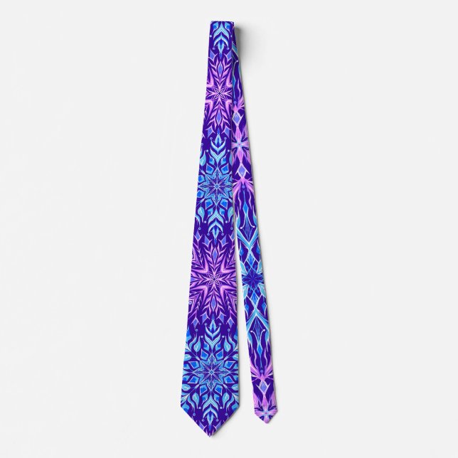 Bright crystal snowflakes ornament   neck tie (Front)