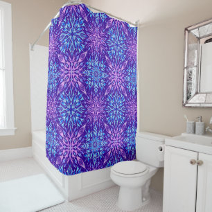 Bright crystal snowflakes ornament    shower curtain