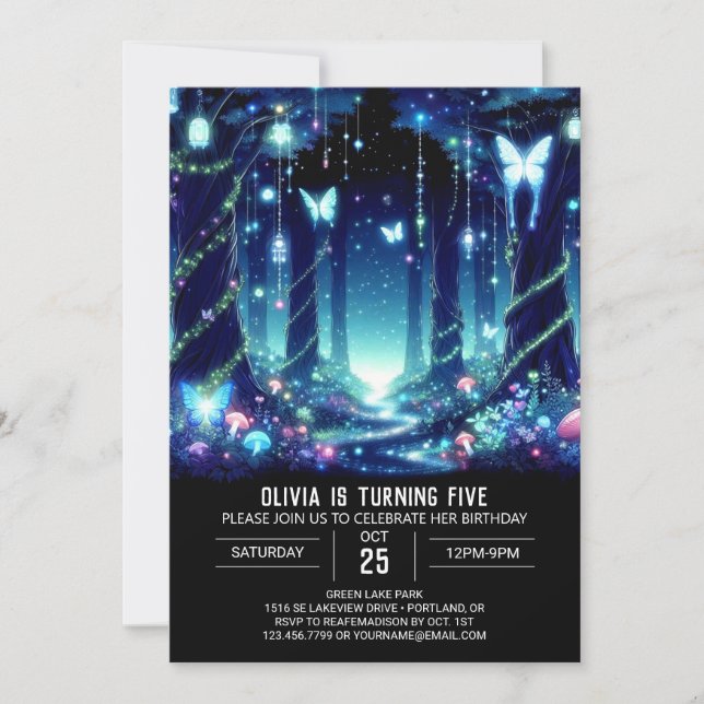 Bright Custom Woodland Digital Birthday Invitation (Front)