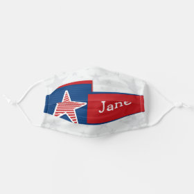 Bright Customiseable Name Patriotic American USA Cloth Face Mask
