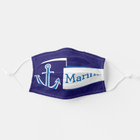 Bright Customizable Name Nautical Boat Anchor Cloth Face Mask