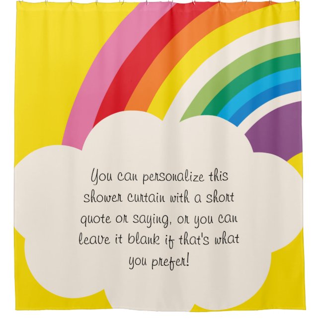 Bright Customized Rainbow and Cloud Shower Curtain (Front)
