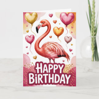 Bright & Cute Flamingo Birthday Card
