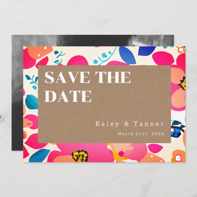 Bright Cutouts Wedding Save The Date (Front/Back)