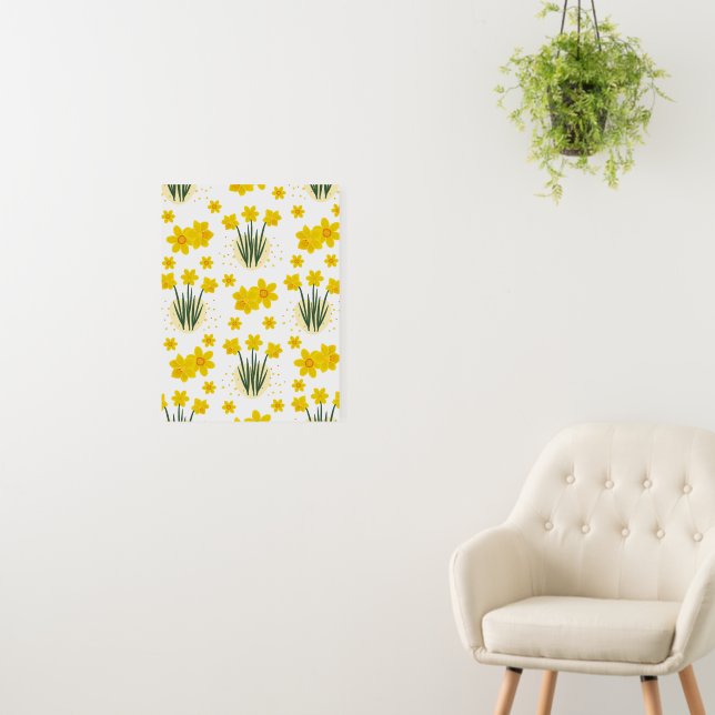 Bright daffodils, seamless pattern foam board (In Situ (Wall))