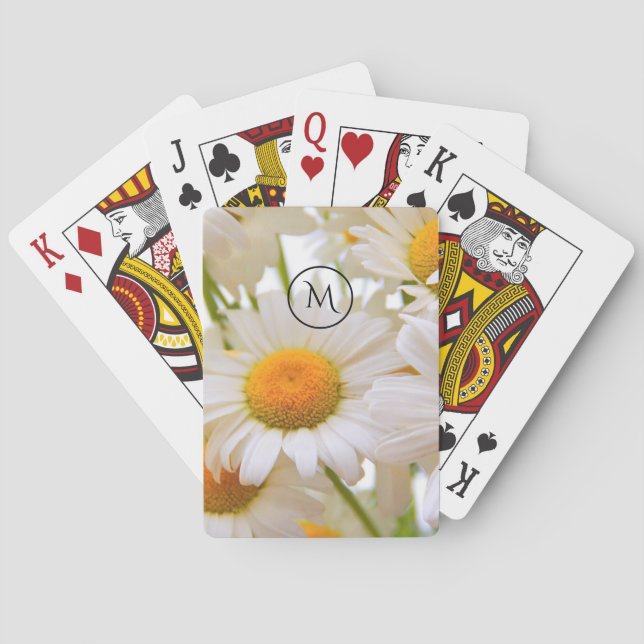 Bright Daisies Elegant Personalised Poker Cards (Back)
