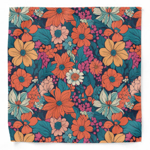 Bright Daisy Floral Pattern Botanical Custom Pet Bandana