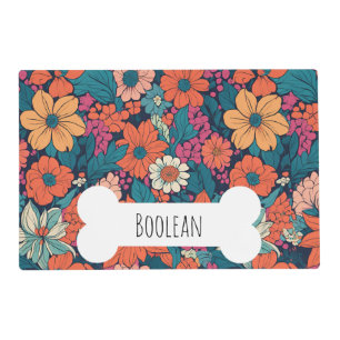 Bright Daisy Floral Pattern Botanical Custom Pet Placemat