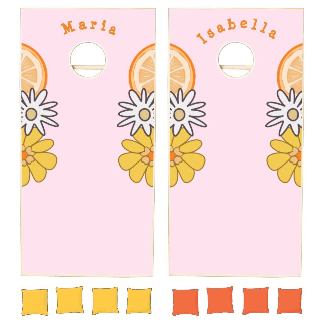 Bright Daisy Flower Sisters Cornhole Set (Set)