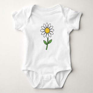Bright Daisy Flower Whimsical Art Baby Bodysuit