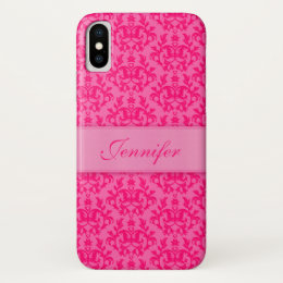 Bright damask hot pink custom iphone case