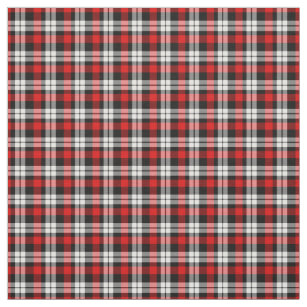 Black Red Gingham Checks Tartan Squares Pattern Fabric