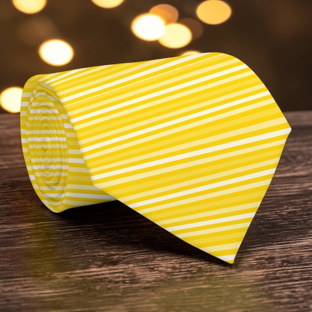 Bright Dark Yellow Color Stripes Necktie (Creator Uploaded)