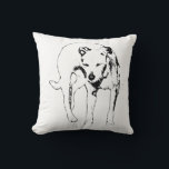Bright Day Pause Throw Pillow<br><div class="desc">This pillow features a dog caught in a bright-day squint,  adding personality and warmth to any room. The textured ink strokes bring a lively,  almost humorous elegance to your décor.</div>