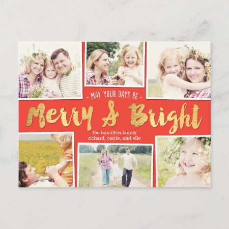 Bright Days Editable Color Collage Holiday Card