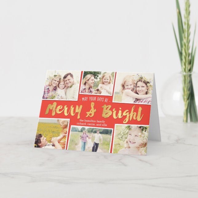 Bright Days Editable Color Collage Holiday Cards (Front)