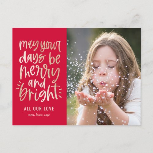 Bright Days EDITABLE COLOR Holiday Card Postcard