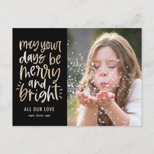 Bright Days EDITABLE COLOR Holiday Card Postcard