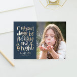 Bright Days EDITABLE COLOR Holiday Photo Card<br><div class="desc">Celebrate the season with this modern and stylish holiday card from Berry Berry Sweet. Matching items and more design options are available at our store: www.berryberrysweet.com. Background color can be customized online to best match your photo!</div>