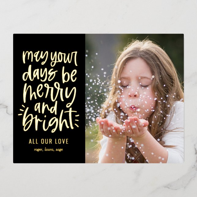 Bright Days Editable Color Holiday Postcard (Front)