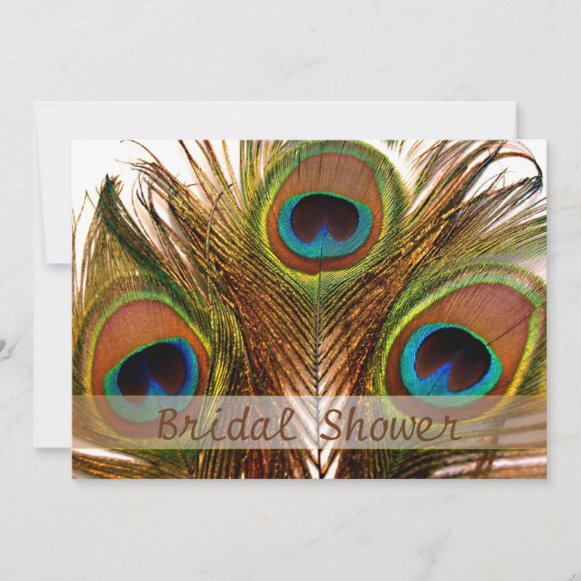 Bright decorative peacock feathers Bridal Shower Invitation (Front)