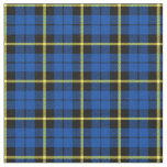 Bright deep royal blue yellow strip plaid print2 fabric