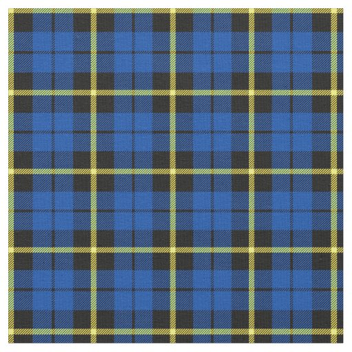 Bright deep royal blue yellow strip plaid print2 fabric