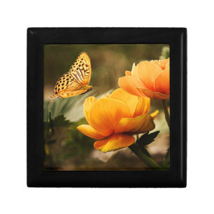 Bright Deep Yellow Flowers with Butterfly Gift Box