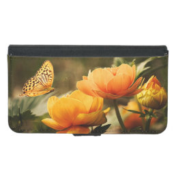 Bright Deep Yellow Flowers with Butterfly Samsung Galaxy S5 Wallet Case