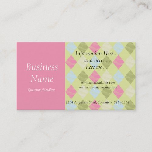 Bright Diamond Pattern 2 Business Card