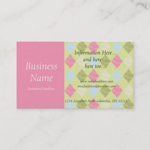 Customizable Bright Diamond Pattern 2 Business Card