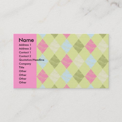 Bright Diamond Pattern Business Card Template