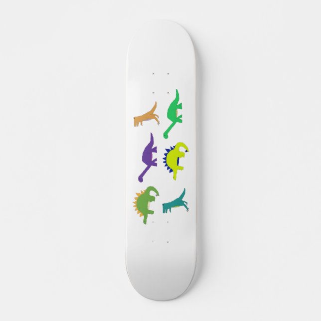 Bright Dinos skateboard (natural) Deck (Front)