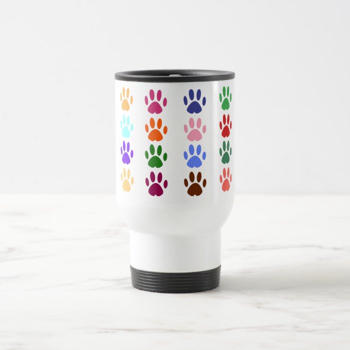 Bright Dog Paw Prints Coffee Mugs