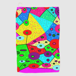 Bright dolly mixture design red yellow green blue golf towel