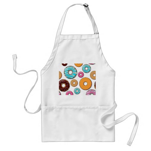 Bright Donut Whimsical Pattern Adult Apron