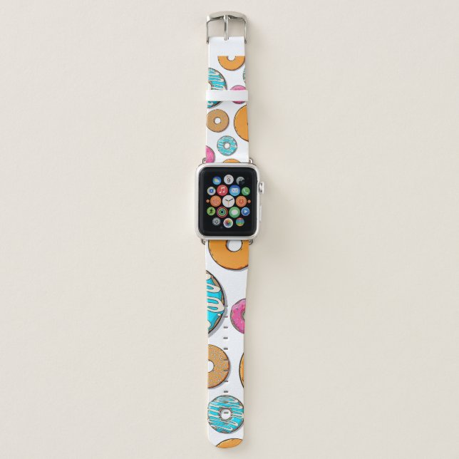 Bright Donut Whimsical Pattern Apple Watch Band (Front)