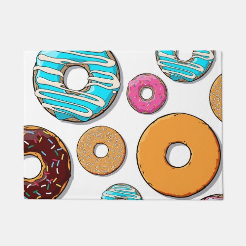 Bright Donut Whimsical Pattern Doormat