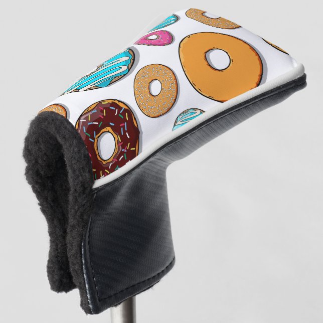 Bright Donut Whimsical Pattern Golf Head Cover (3/4 Front)