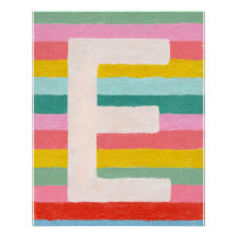 Bright Dopamine Decor Monogram Letter E Poster 