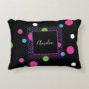 Bright Dot on Dot Pattern Name  Accent Pillow